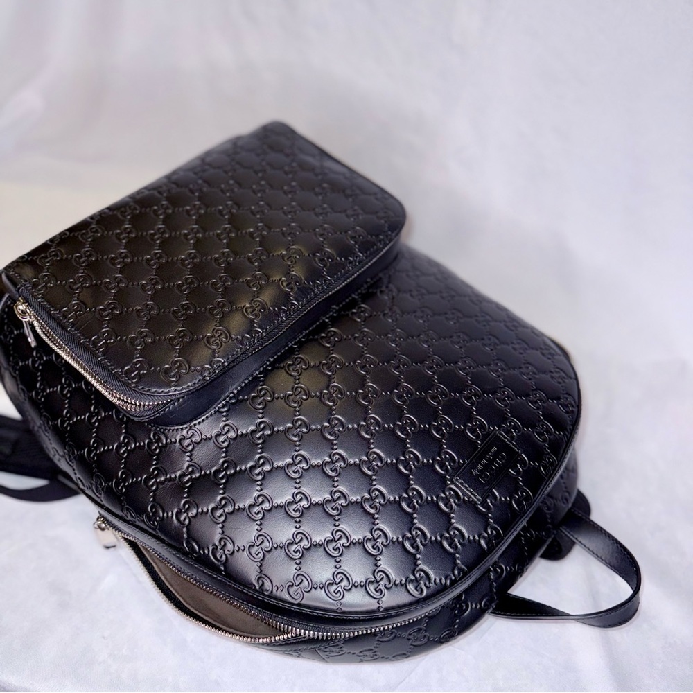 Gucci Black Embossed Backpack